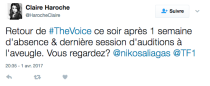 <p>Absente samedi dernier suite à la diffusion du match Luxembourg-France, l’émission revient aujourd’hui pour l’avant-dernier prime dédié aux auditions à l’aveugle.</p>