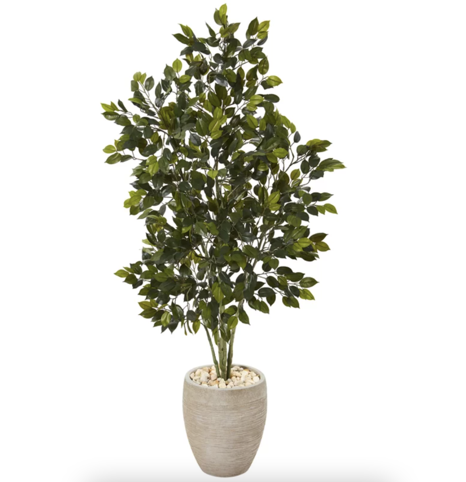 artificial ficus tree in planter