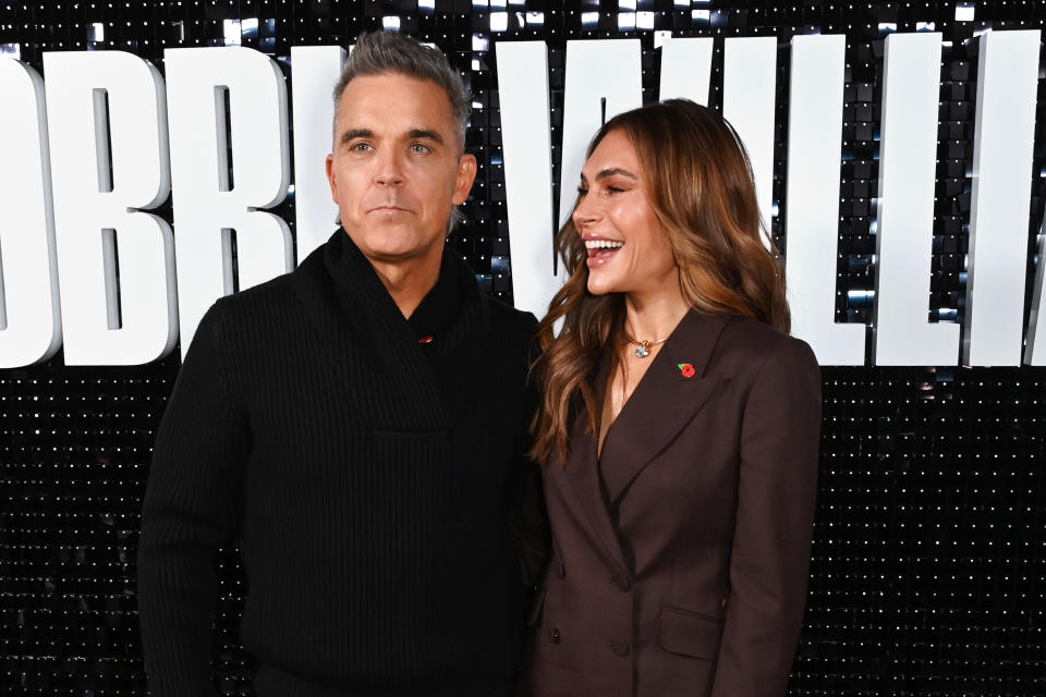 Robbie Williams and Ayda Field attend the pop-up launch of new Netflix Documentary Series 