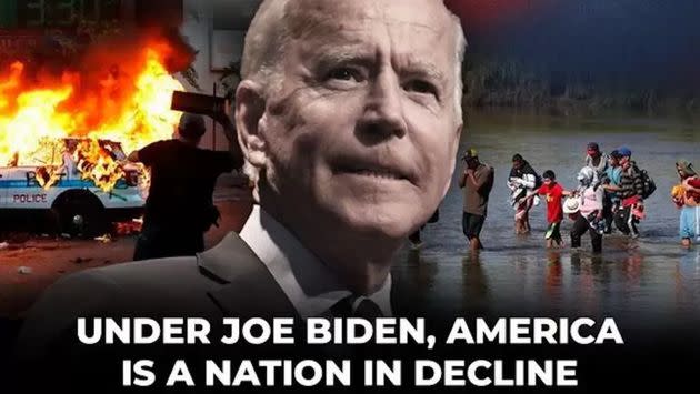 The Donald Trump campaign ran an anti-Joe Biden ad using photos from 2020.