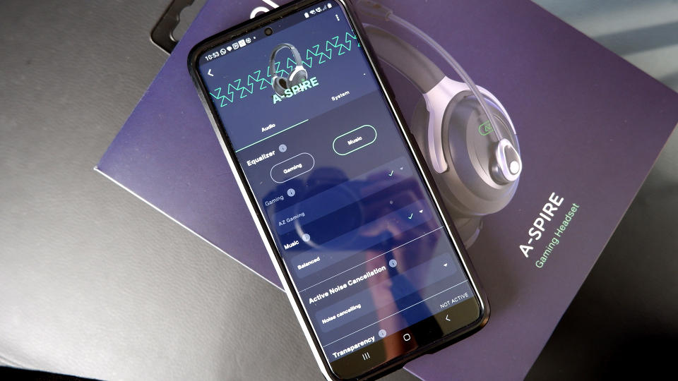 The mobile application of the AceZone A-Spire gaming headset.