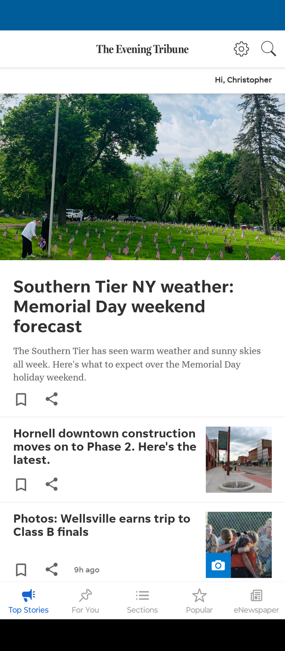 The app experience from the EveningTribune.com / Spectator is fast, streamlined and customizable. Download it for iOS or Android today.
