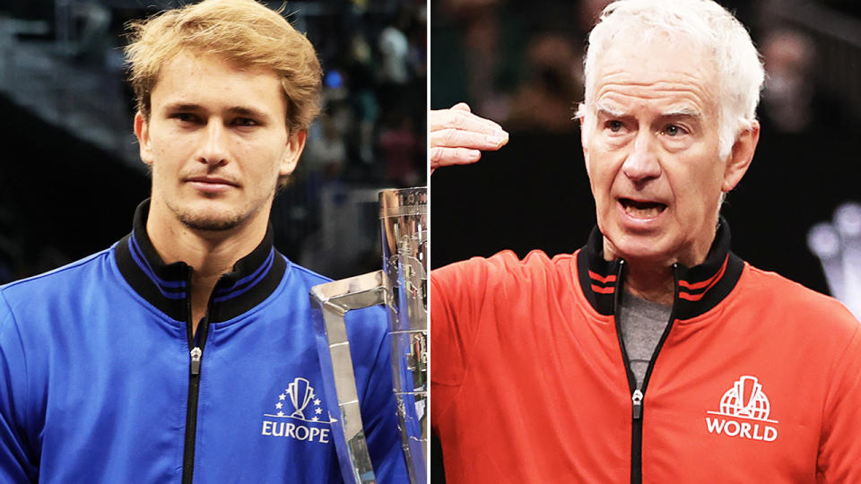 John McEnroe and Alexander Zverev, pictured here at the Laver Cup.