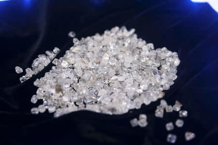 Diamonds are seen during an exhibition in Gaborone, Botswana, in this November 23, 2015 file photo. REUTERS/Siphiwe Sibeko/Files