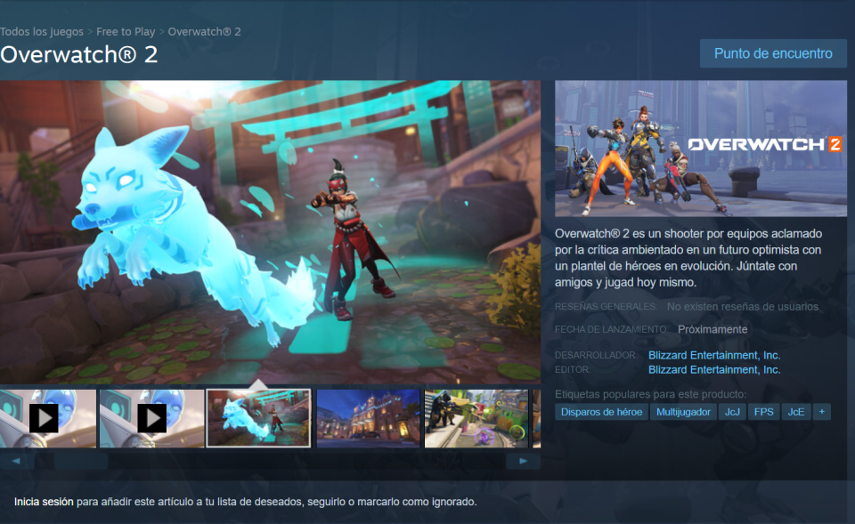 La página de Overwatch 2 ya aparece en Steam