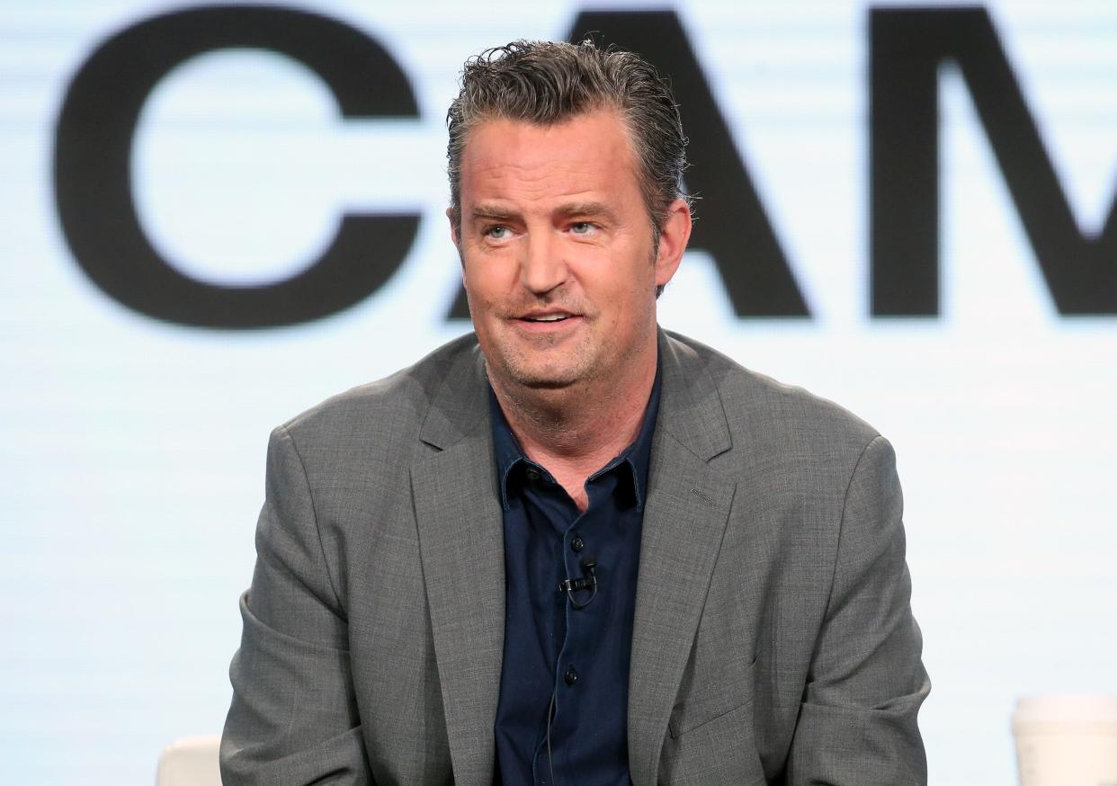 Actor Matthew Perry of "The Kennedys - After Camelot" speaks during the REELZChannel portion of the 2017 Winter Television Critics Association Press Tour on Jan. 13, 2017, in Pasadena, California.