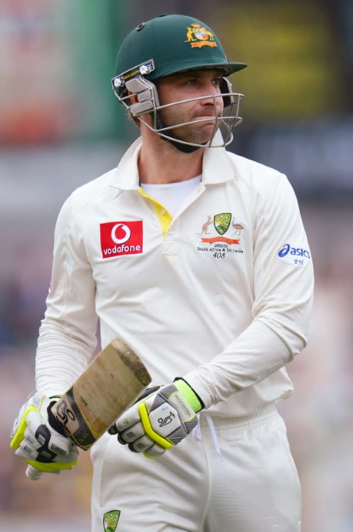 Australian batsman Phil Hughes, pictured during a Test match in Hobart, in 2012