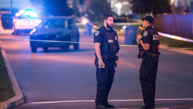 Police were called at 5:17 p.m. after gunshots were heard on La Matapédia Street in Repentigny.  (Stéphane Grégoire/Radio-Canada - image credit)