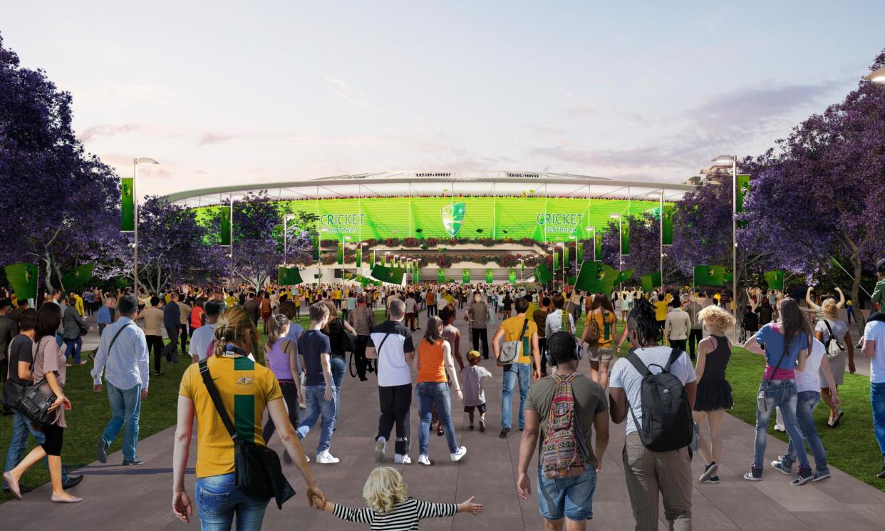 <span>A design for the proposed $2.7bn Gabba Olympics redevelopment that IOC vice-president John Coates publicly advised the Queensland government this week to scrap.</span><span>Photograph: Populous and Cross River Rail Delivery Authority</span>