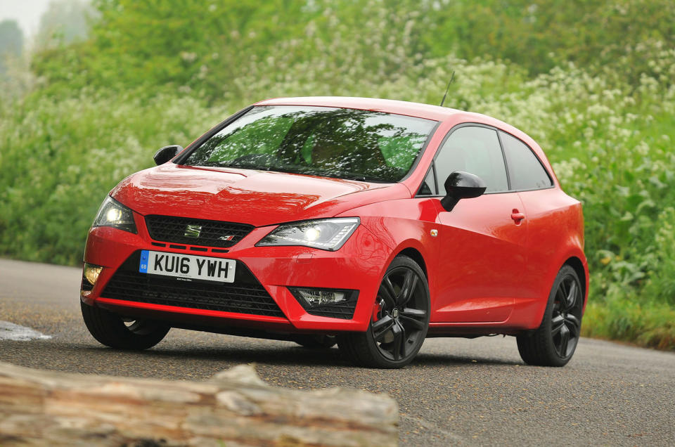 <p class="xmsonormal"><span>Just <strong>£4000 </strong>doesn’t seem a lot for a thoroughly modern supermini hot hatch, and the Seat Ibiza Cupra is a whole lot of fun for the money. Its turbocharged 1.4-litre engine generates 178bhp and fizzes through the revs, helping it from rest to 62mph in 7.2 seconds. The Ibiza Cupra comes with a six-speed dual clutch gearbox as standard, which not everyone will appreciate. However, this is a very rounded fast hatch that’s easy to live with.</span></p>