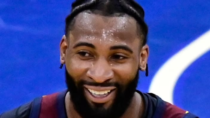 NBA player Andre Drummond, shown playing in January, shared a video of himself Thursday jumping into his family’s pool after his 2-year-old son fell in. (Photo by Douglas P. DeFelice/Getty Images)