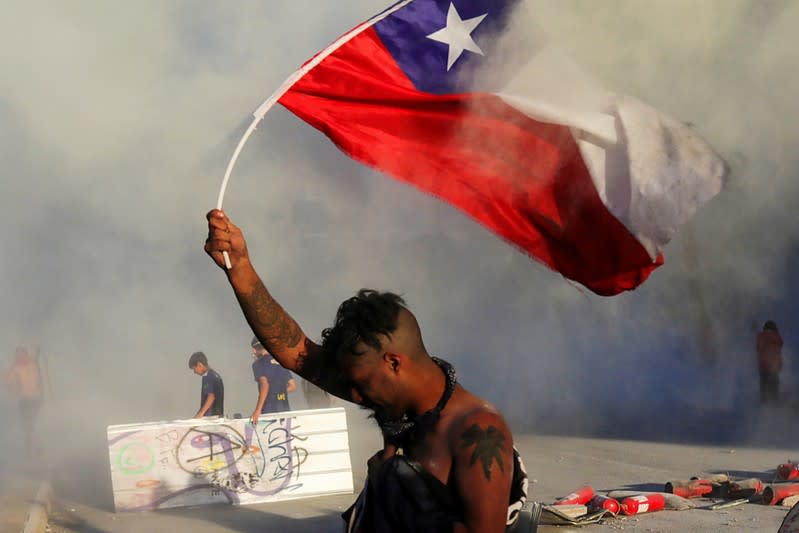 Protests against Chile's government in Santiago