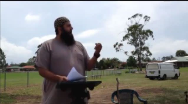 Bilal Merhi lectures young Muslims at a Summer Camp event. Photo: YouTube