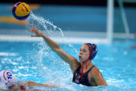 LONDON, ENGLAND - AUGUST 01: Elsie Windes of the USA in action agains Spain on Day 5 of the London 2012 Olympics at Water Polo Arena on August 1, 2012 in London, England. (Photo by Jeff J Mitchell/Getty Images)