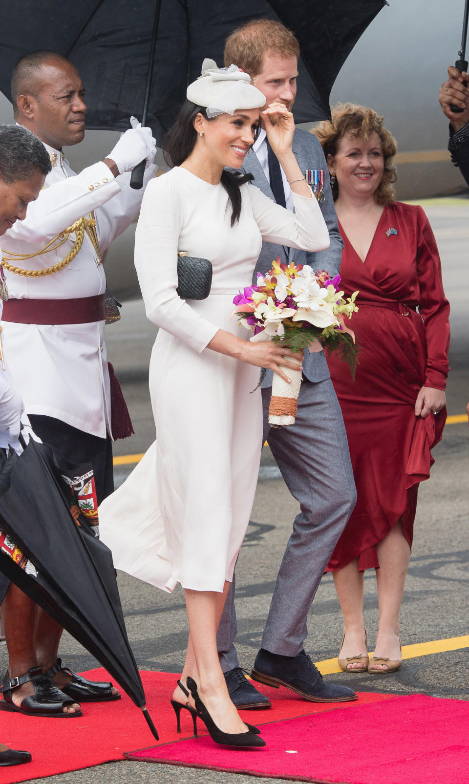 Prince Harry and Meghan Markle arrive in Fiji on Tuesday afternoon. Photo: Getty