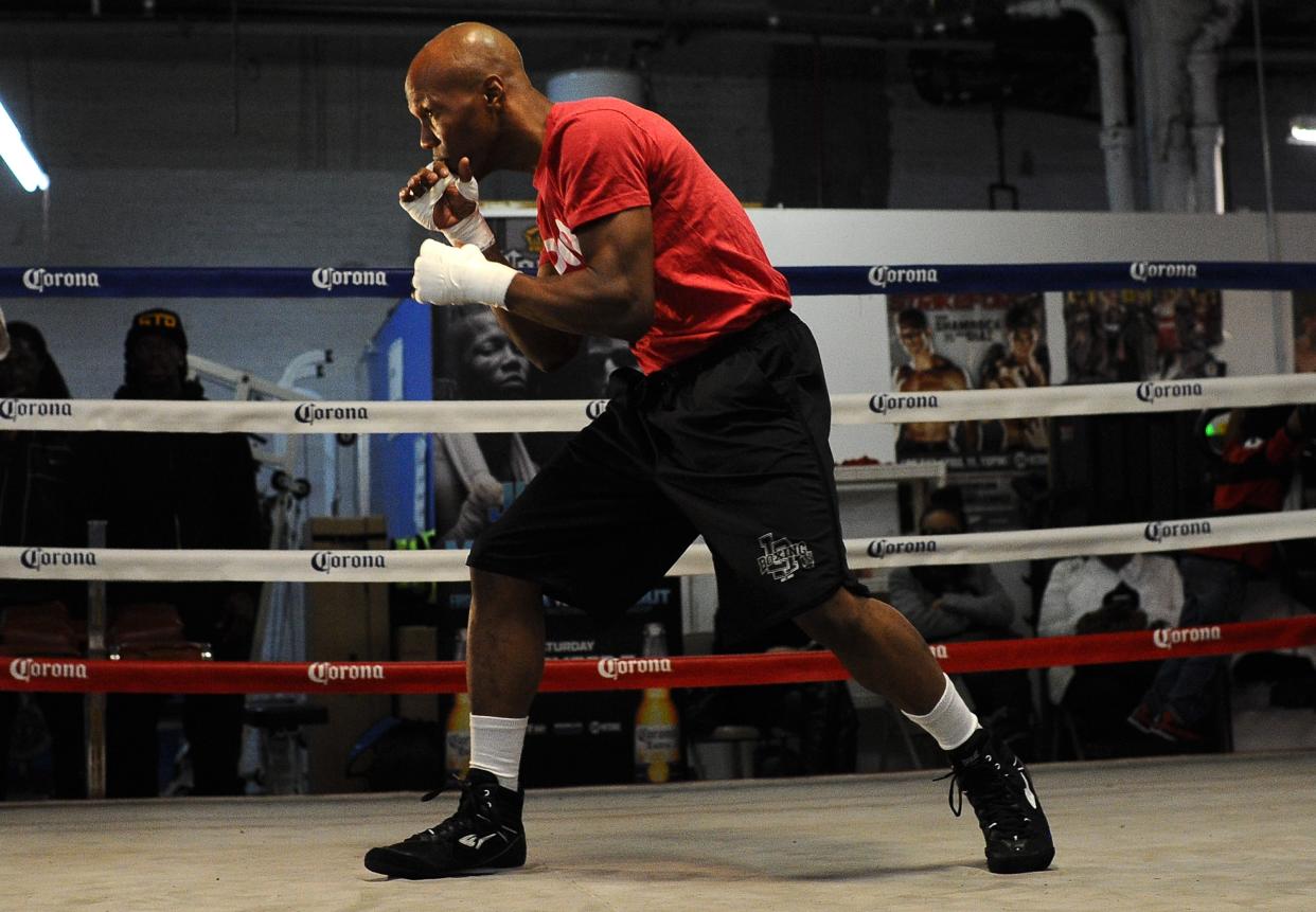 NEW YORK, NY - DECEMBER 04: Zab Judah works out during a training session for his upcoming fight against Paulie Malignaggi at Judah Brothers Gym on December 4, 2013 in the Brooklyn borough of New York City. (Photo by Maddie Meyer/Getty Images)