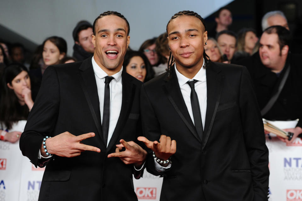 LONDON, ENGLAND - JANUARY 25:  Ashley Banjo and Jordan Banjo attend the National Television Awards 2012 at the 02 Arena on January 25, 2012 in London, England.  (Photo by Ian Gavan/Getty Images)