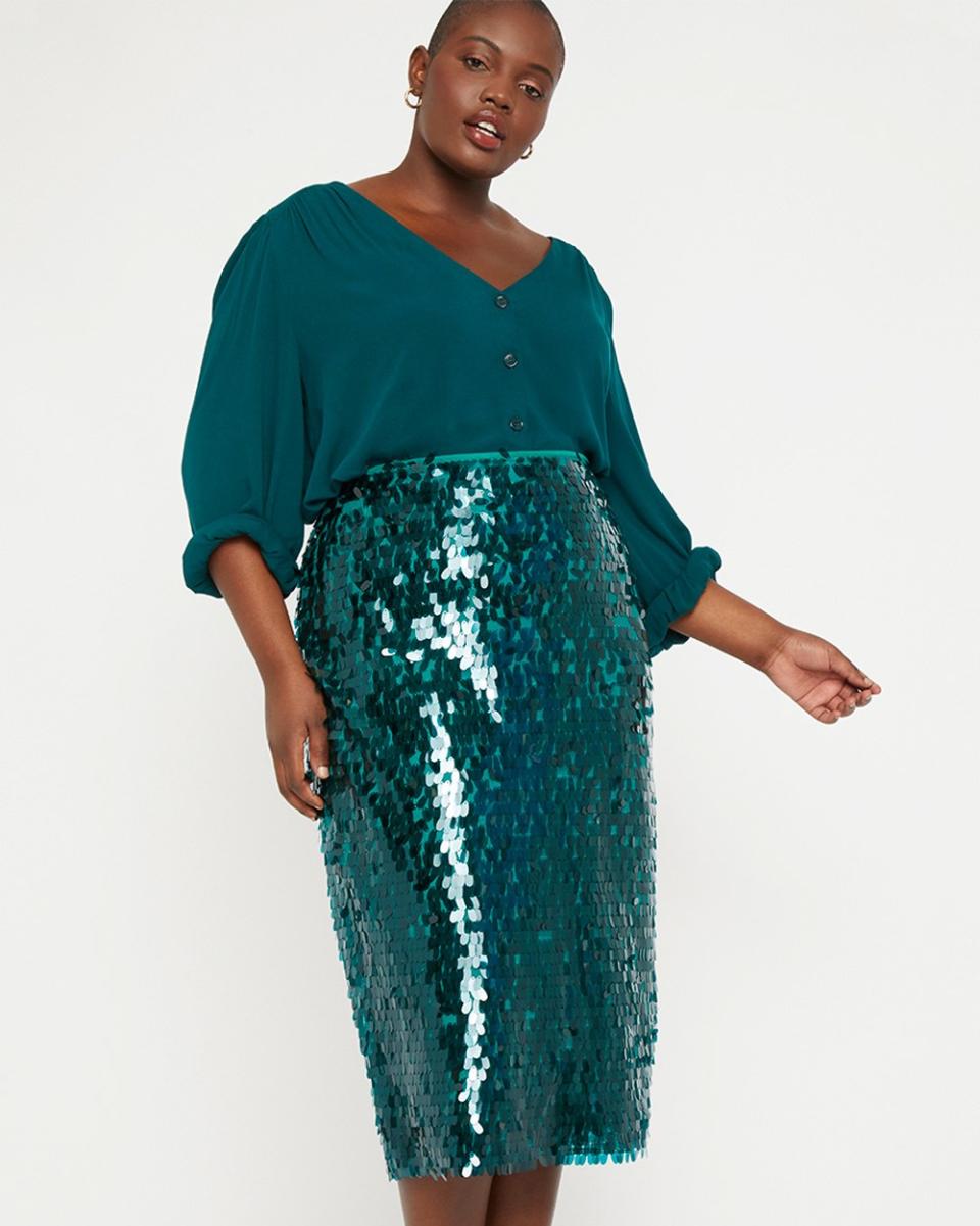 Eloquii Sequined Pencil Skirt