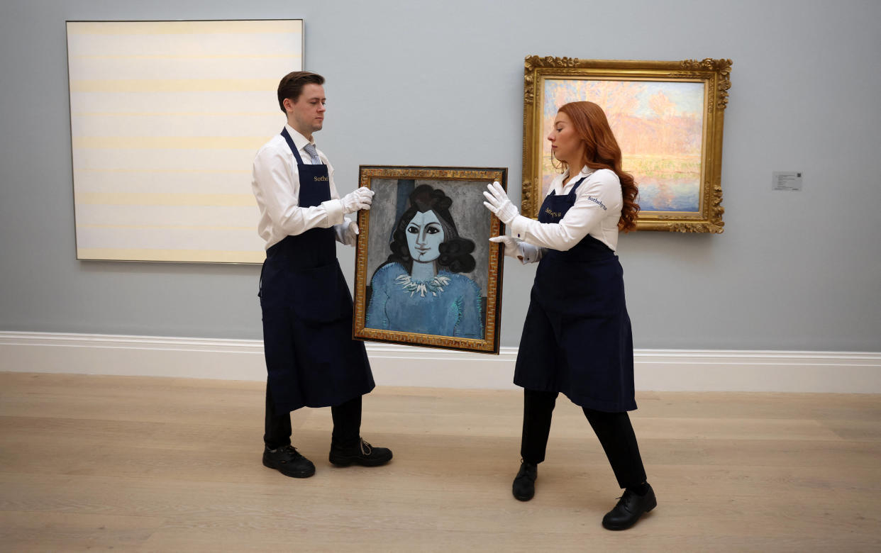 Le musée Picasso met à l’honneur Françoise Gilot, la peintre qui l’a quitté et accablé. Photo d’illustration prise lors d’une vente aux enchères à Londres d’un tableau de la peintre en février 2024.