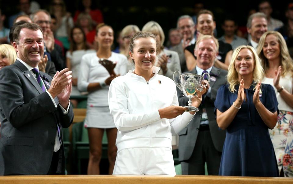 Iga Swiatek has come a long way since winning the girls’ title at Wimbledon in 2018 (Jonathan Brady/PA) (PA Archive)
