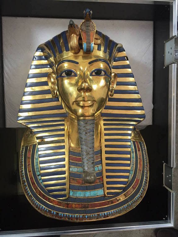 The restored mask of King Tutankhamun.