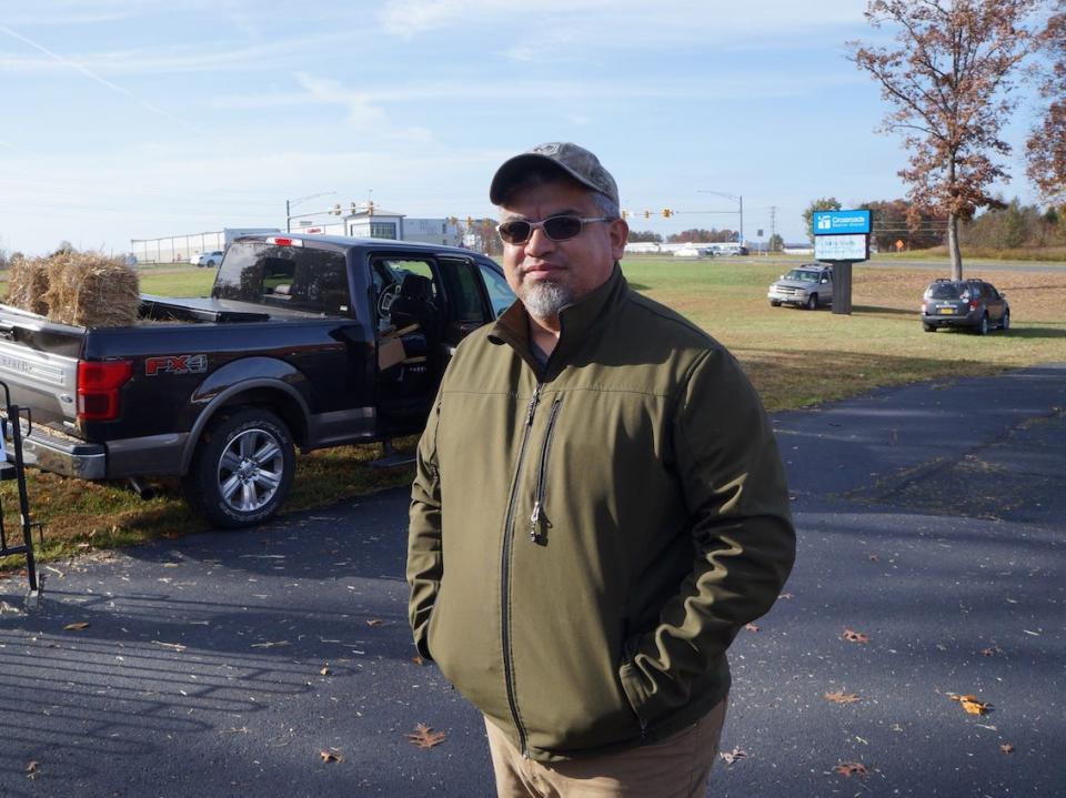 Martin Cevala, a Virginia voter, at a rally for Yesli Vega in Spotsylvania on Saturday, Nov. 5.