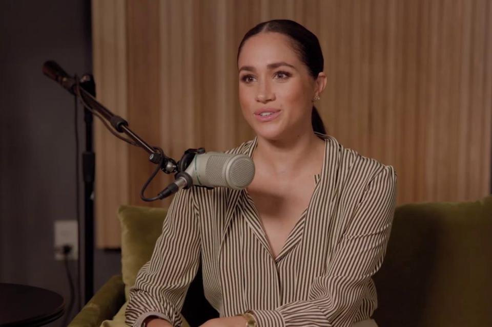 The Duchess of Sussex has been met with mixed reviews following the release of her podcast (Spotify/YouTube)