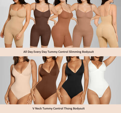  FeelinGirl Body Suits Slim Body Shaper Deep V Neck