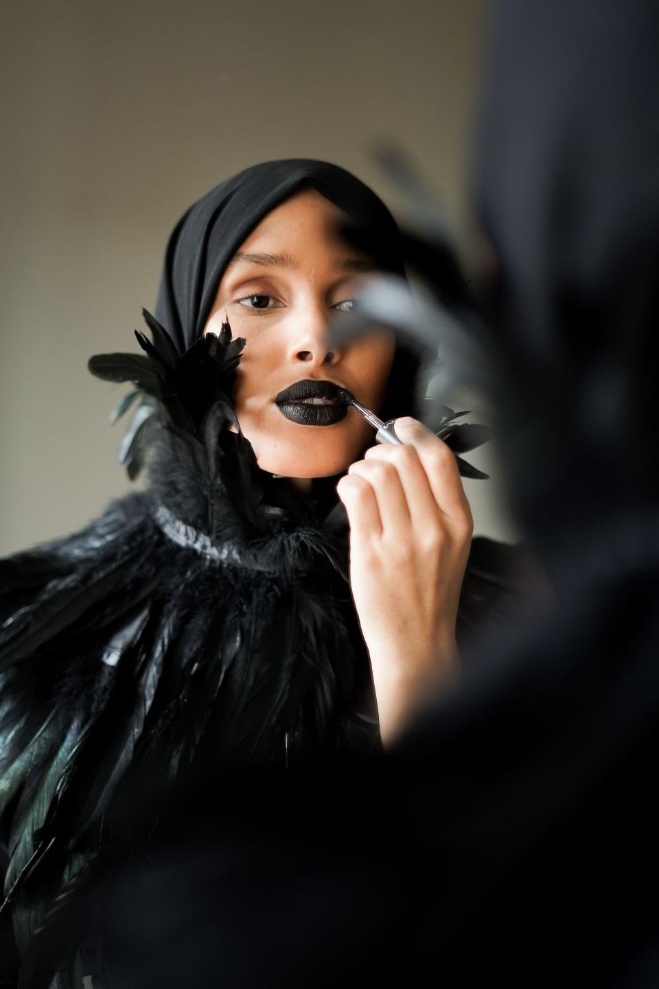 Putting on my game face: There’s nothing some black lipstick can’t fix.