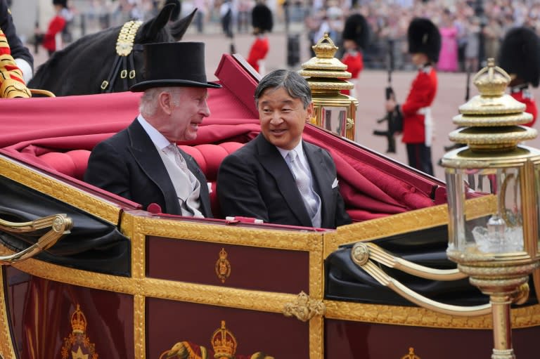 Das japanische Kaiserpaar reist nur äußerst selten in Ausland - entsprechend groß fiel nun der Pomp bei einem Besuch von Kaiser Naruhito und Kaiserin Masako im britischen Königreich aus. (Jonathan Brady)