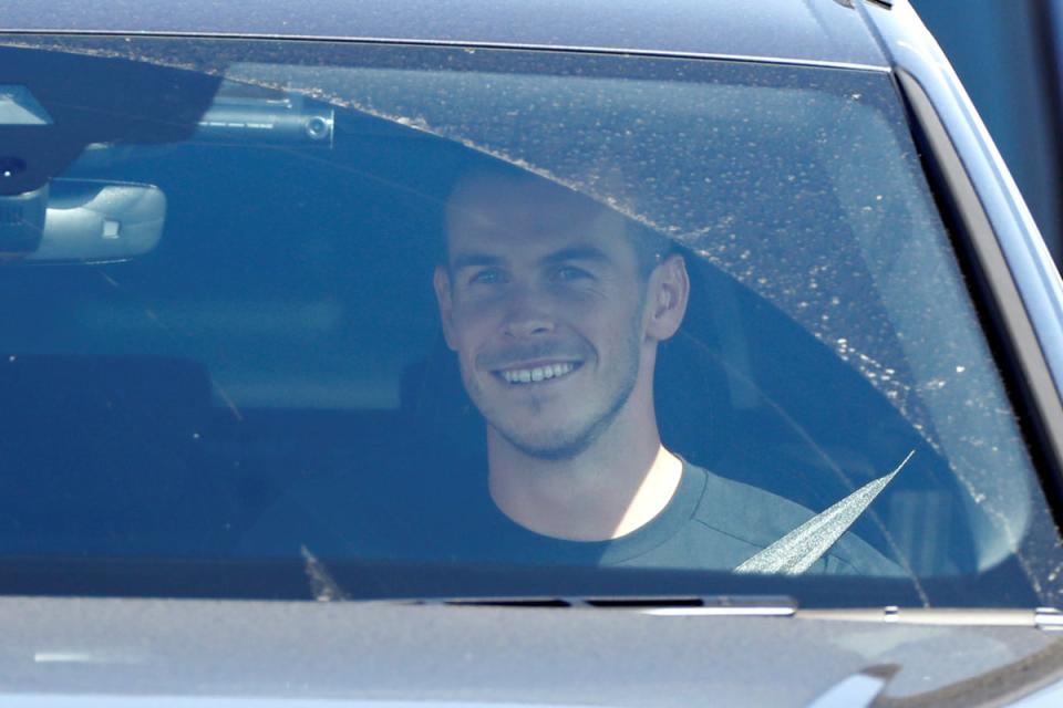 Gareth Bale is seen leaving London Luton Airport on 18 September 2020. Gareth Bale is expected to complete his return to Tottenham Hotspur (Action Images via Reuters)