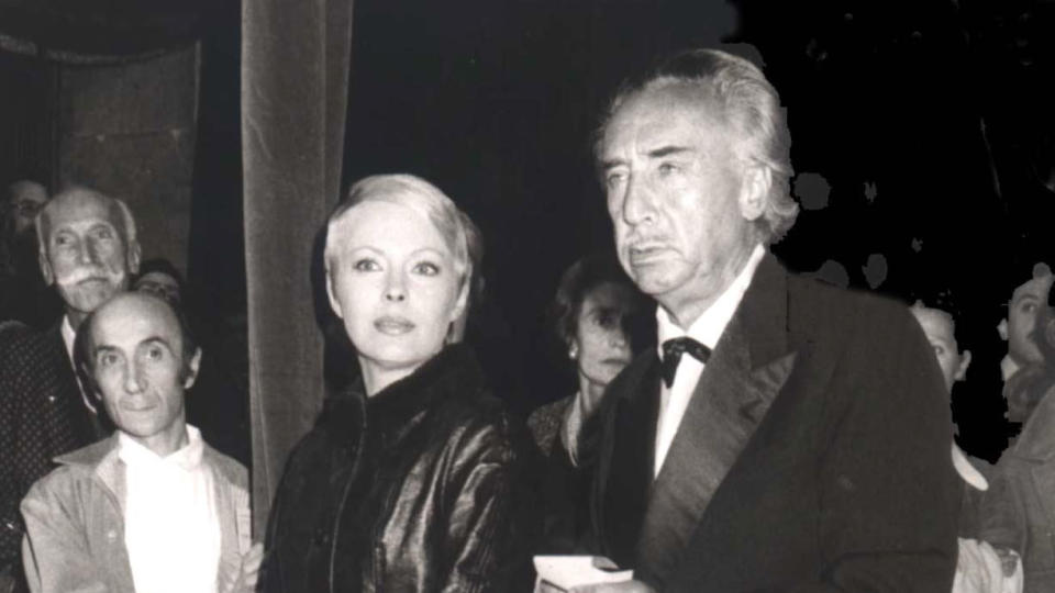 Jean Seberg and Romain Gary attend party hosted by fashion designer Valentino in 1978. (Photo by Bertrand Rindoff Petroff/Getty Images)