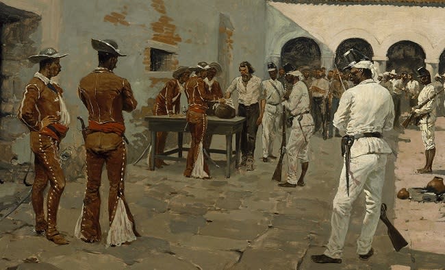 17 prisioneros texanos fueron fusilados por México tras sacar un frijol negro de un tarro (imagen vía Wikimedia commons)