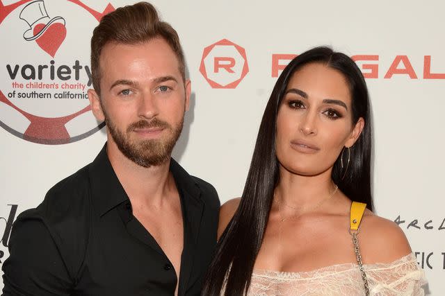 MediaPunch/Shutterstock From left: Artem Chigvintsev and Nikki Bella 9th Annual Variety Charity Poker & Casino Night, Paramount Studios on July 24, 2019