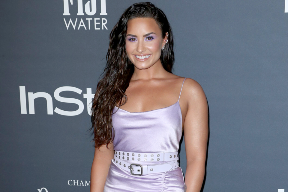 Demi Lovato wearing a gown by Alice + Olivia