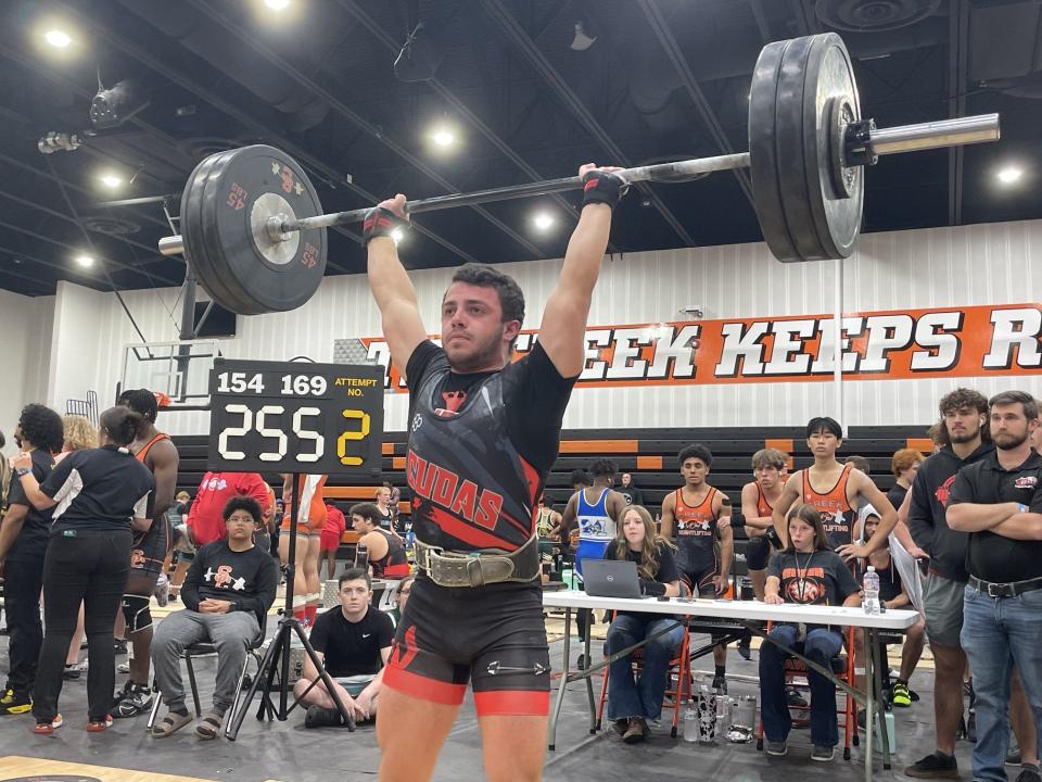 State champion Ryan Geary, of New Smyrna Beach, was successful on all six of his lifts in the 154-pound traditional competition at the Five Star Conference meet.