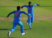 Cricket - Australia vs India - Women's Cricket World Cup Semi Final - Derby, Britain - July 20, 2017 India's Deepti Sharma celebrates taking the wicket of Australia's Megan Schutt Action Images via Reuters/Jason Cairnduff