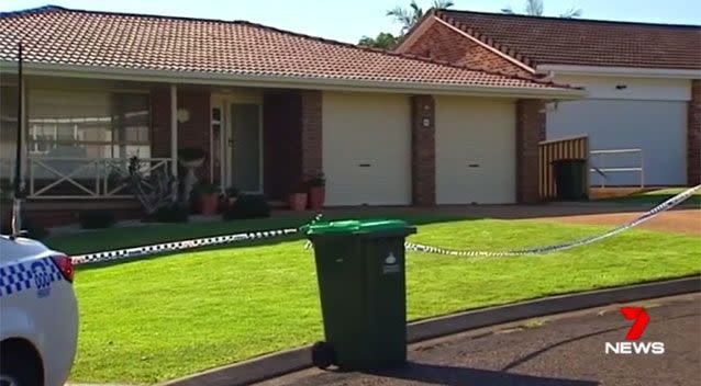 Police taped off the Port Macquarie scene. Source: 7News