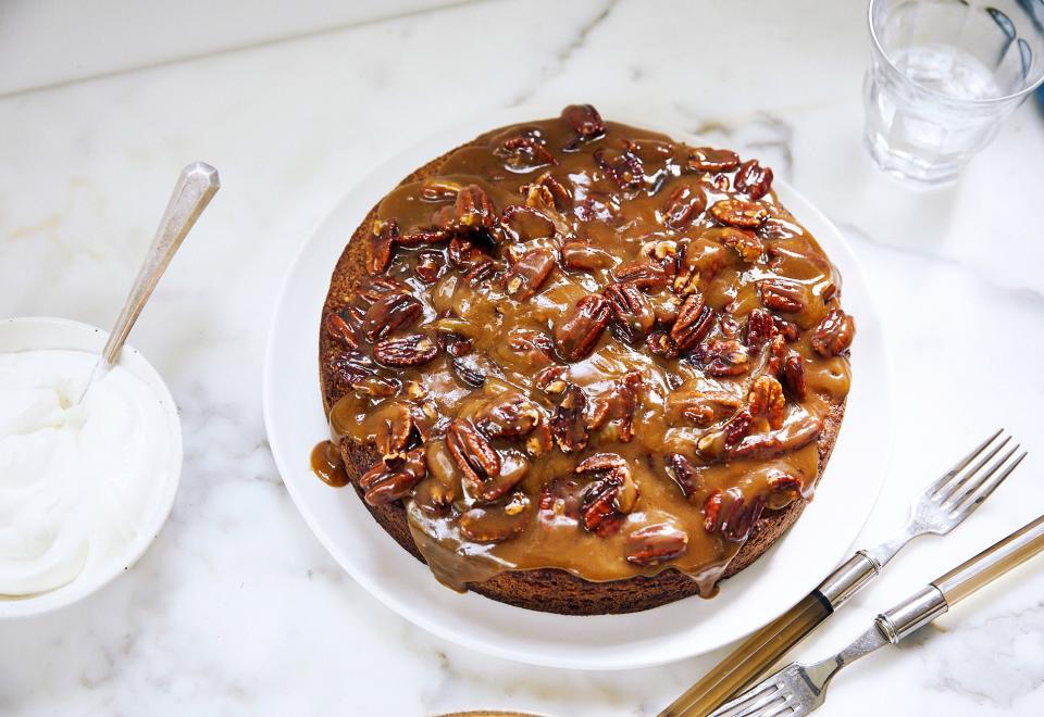 Toasted Pecan Torte with Butterscotch Topping