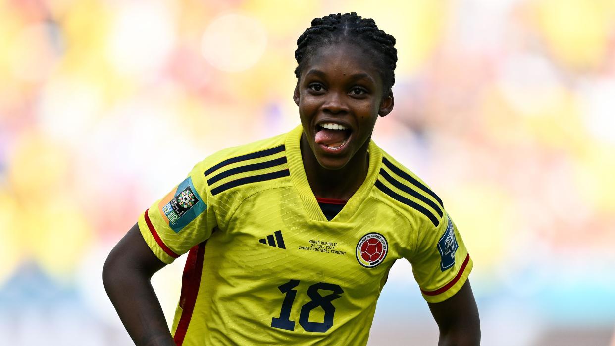 Linda Caicedo celebra su gol contra Corea del Sur.