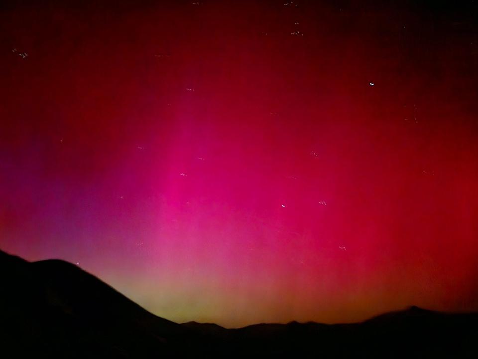 The northern lights in South Lake Tahoe in California on May 10, 2024.