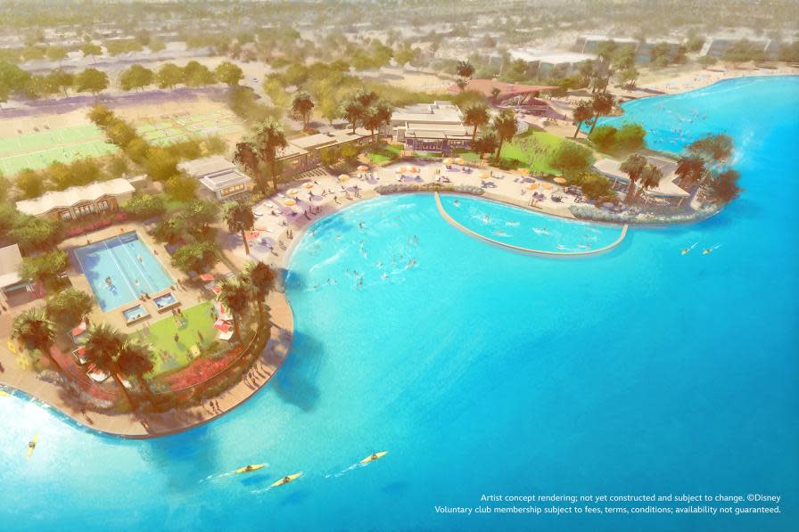 A rendering of a lagoon, branded as Cotino Bay, planned for Disney's Cotino community in Rancho Mirage.