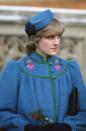 <p>Princess Diana attending Christmas service at St. George's Chapel in Windsor in 1981. </p>