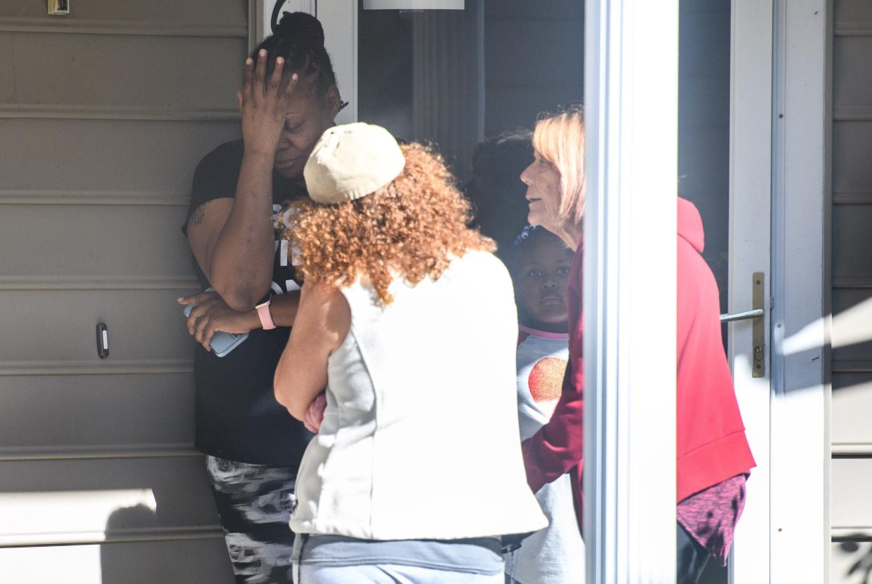 Neighbors talk at the Hedingham neighborhood on October 14, 2022 in Raleigh, North Carolina. 