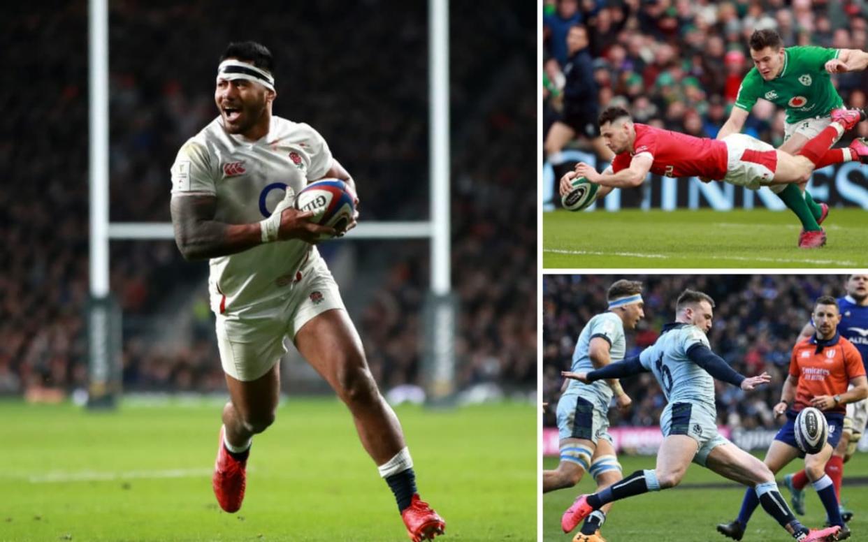 Manu Tuilagi, Tomos Williams and Stuart Hogg - Getty Images/AFP/Reuters