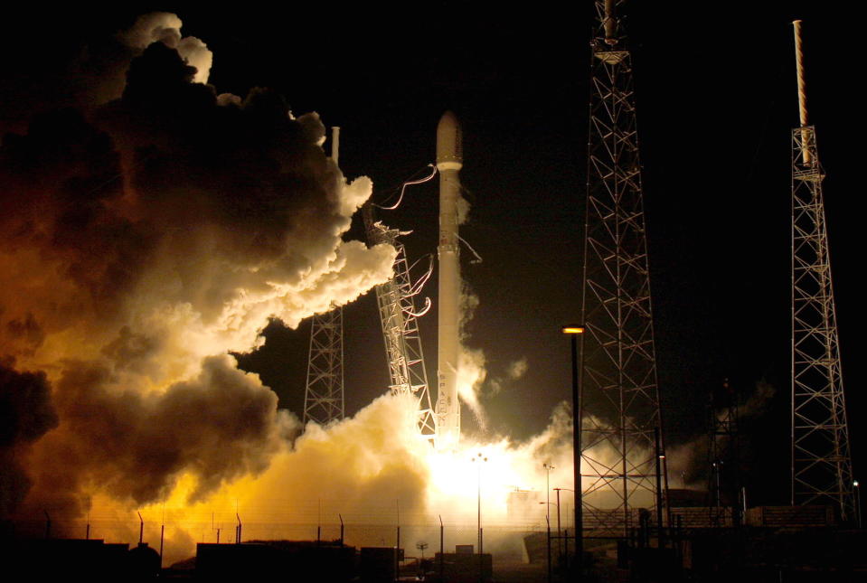 SpaceX Falcon 9 Rocket Lift Off Tower Cape Canaveral