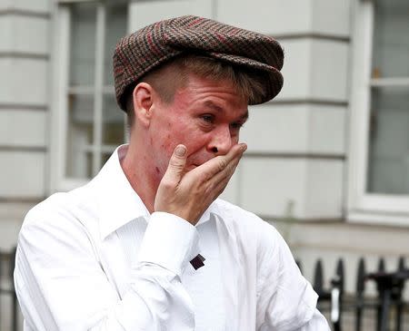 Lauri Love reacts as he arrives for his extradition hearing at Westminster Magistrates' Court in London, Britain September 16, 2016. REUTERS/Peter Nicholls