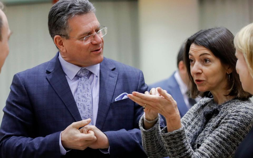 EU Commission Vice President Maros Sefcovic in Brussels today - OLIVIER HOSLET/EPA-EFE/Shutterstock