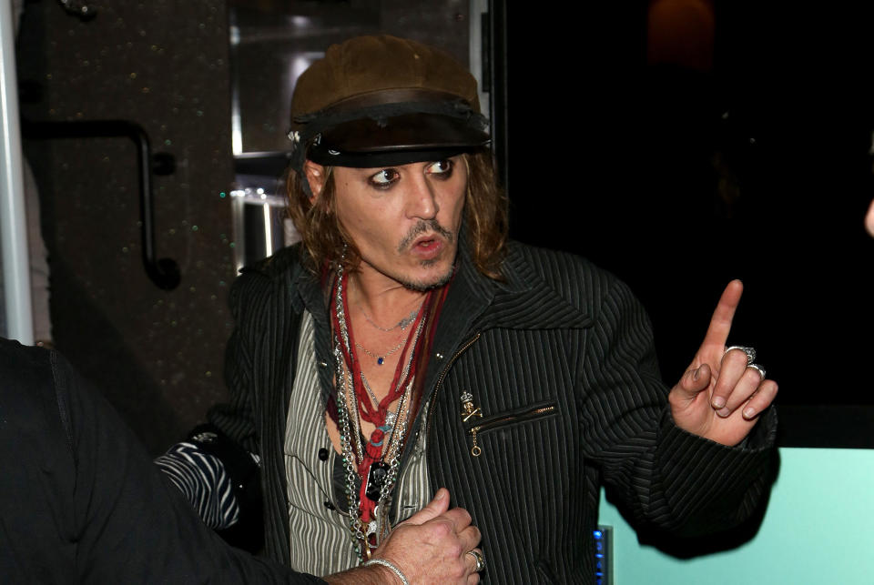 Johnny Depp arrives at the Charles Hotel after the Hollywood Vampires concert at the Tollwood Festival in Munich. (Photo: Splash News)