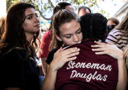 Students from Marjory Stoneman Douglas High School attend a memorial following a school shooting incident in Parkland, Florida, U.S., February 15, 2018. REUTERS/Thom Baur/File Photo